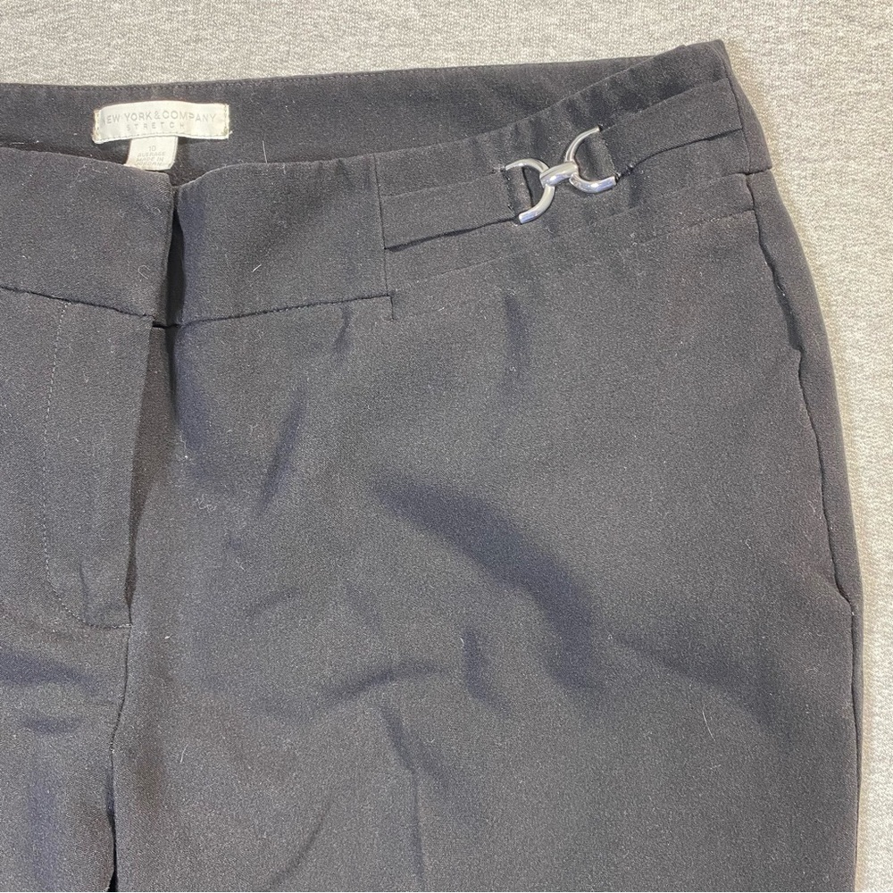 New York & Co Dress Pants Women 10 Black Bootcut Mid Rise Stretch Career Slacks - Picture 4 of 14